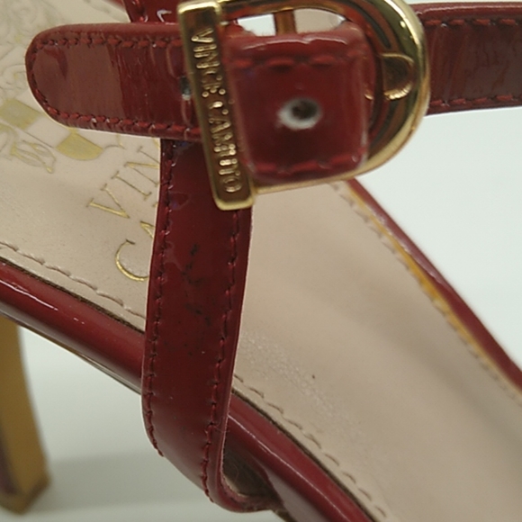 Vince Camuto Spicer Ankle Strap Red Heels 7.5M - Picture 7 of 8